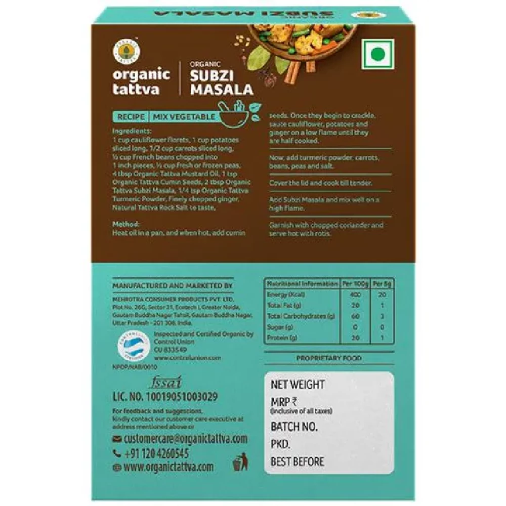 Organic Tattva Organic Subji Masala, 100 g-2.webp